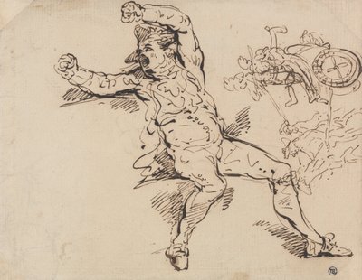 Studie van een schreeuwende man door Thomas Rowlandson